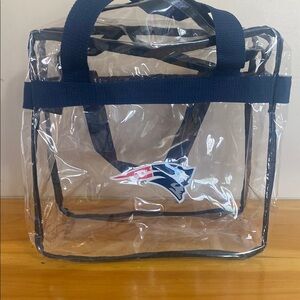 Clear Tote Bag with Navy Accents